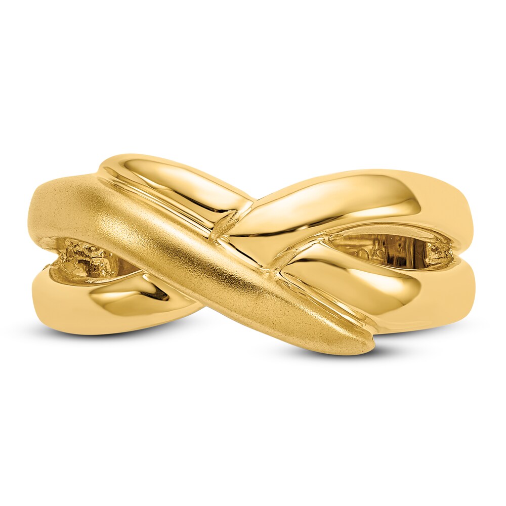 Polished Satin Ring 14K Yellow Gold jbW9dpgP