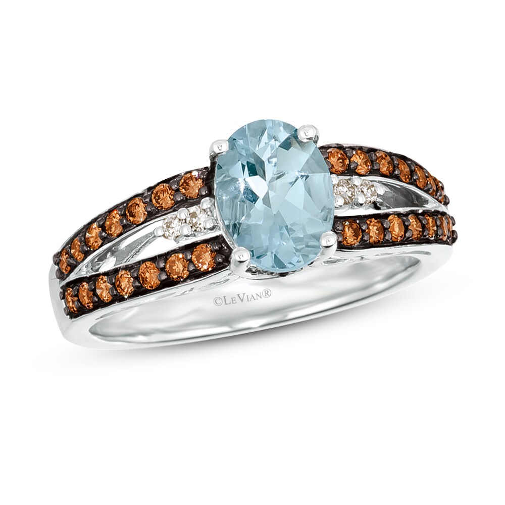 Le Vian Natural Aquamarine Ring 3/8 ct tw Diamonds 14K Vanilla Gold jdzMHw6I [jdzMHw6I]