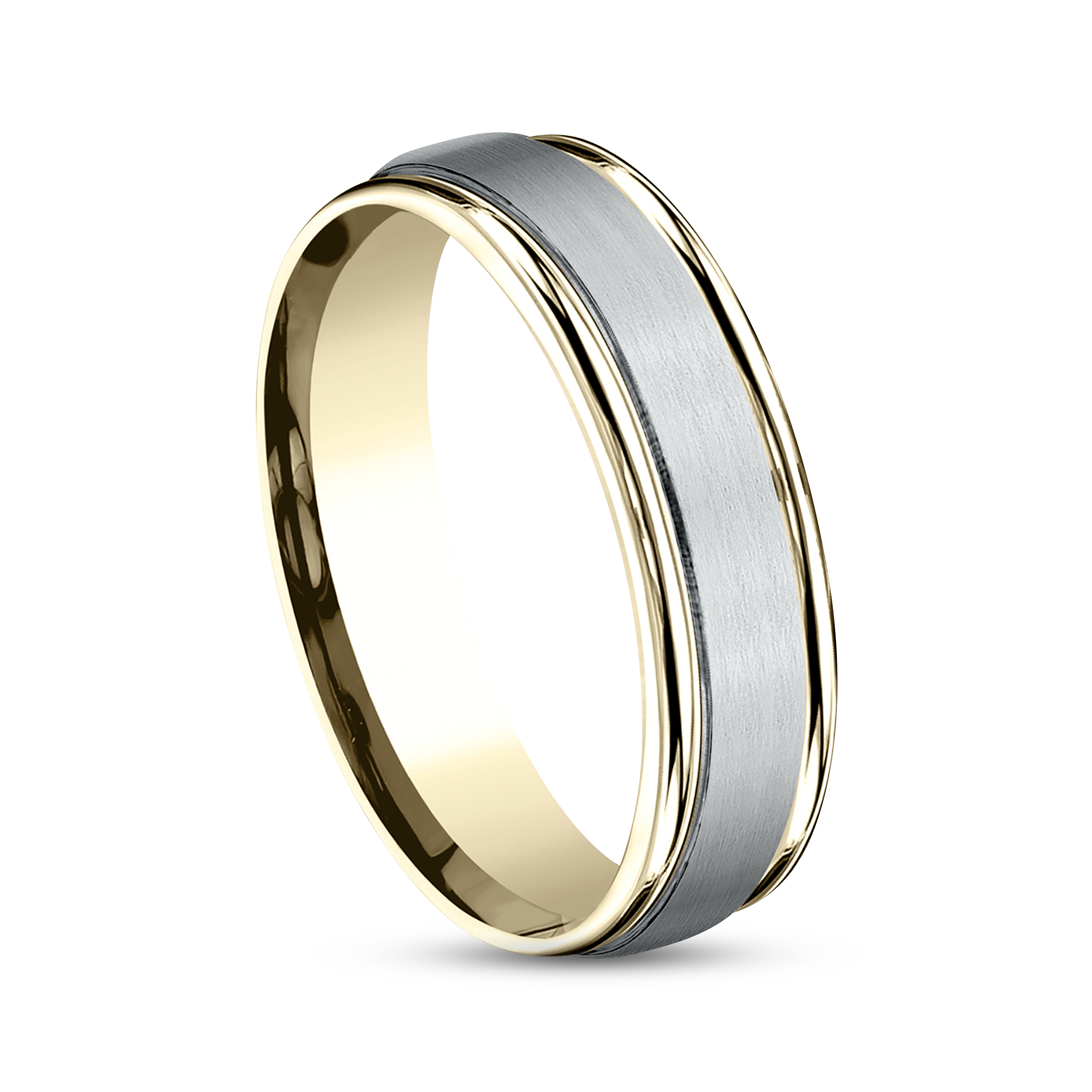 High Polished Wedding Band 10K Two-Tone Gold 6mm jhiyclAD