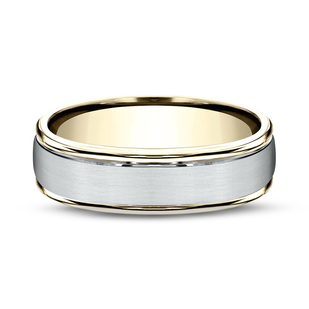 High Polished Wedding Band 10K Two-Tone Gold 6mm jhiyclAD