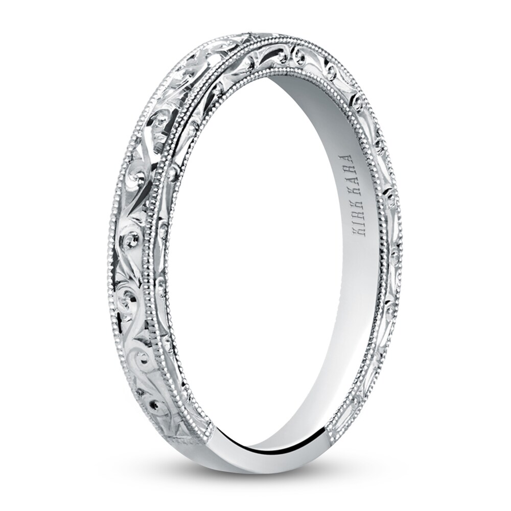 Kirk Kara Engraved Milgrain Wedding Band 18K White Gold jix8w1YP