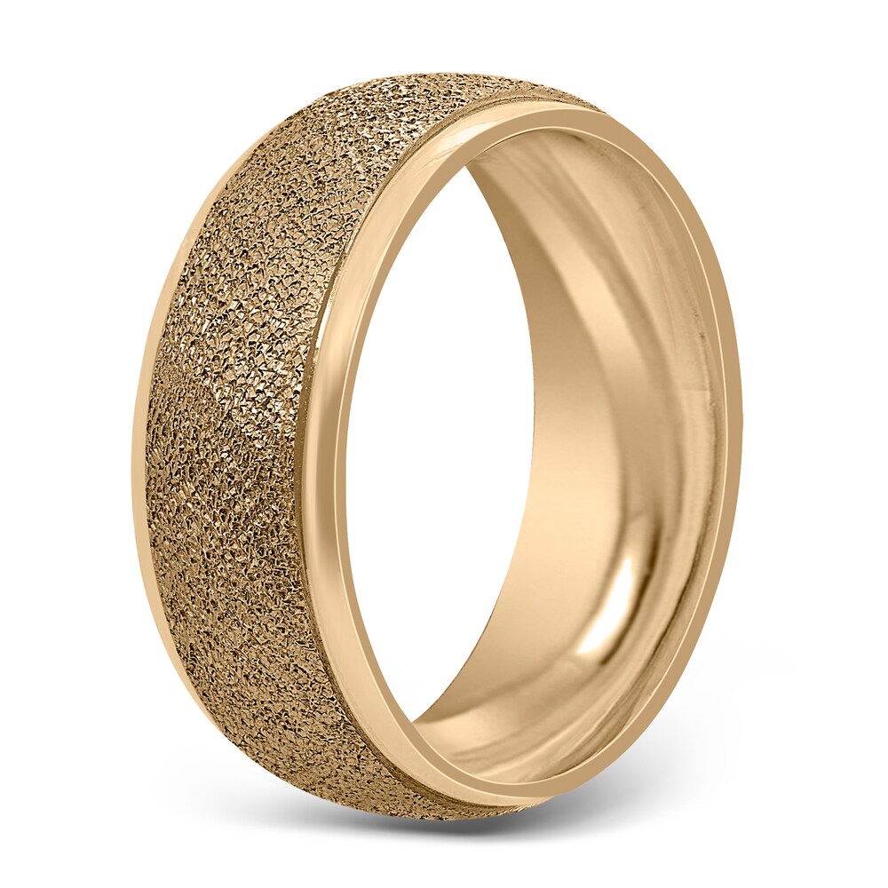 Men\'s Textured Wedding Band 14K Yellow Gold 7mm jx0ZqQEl