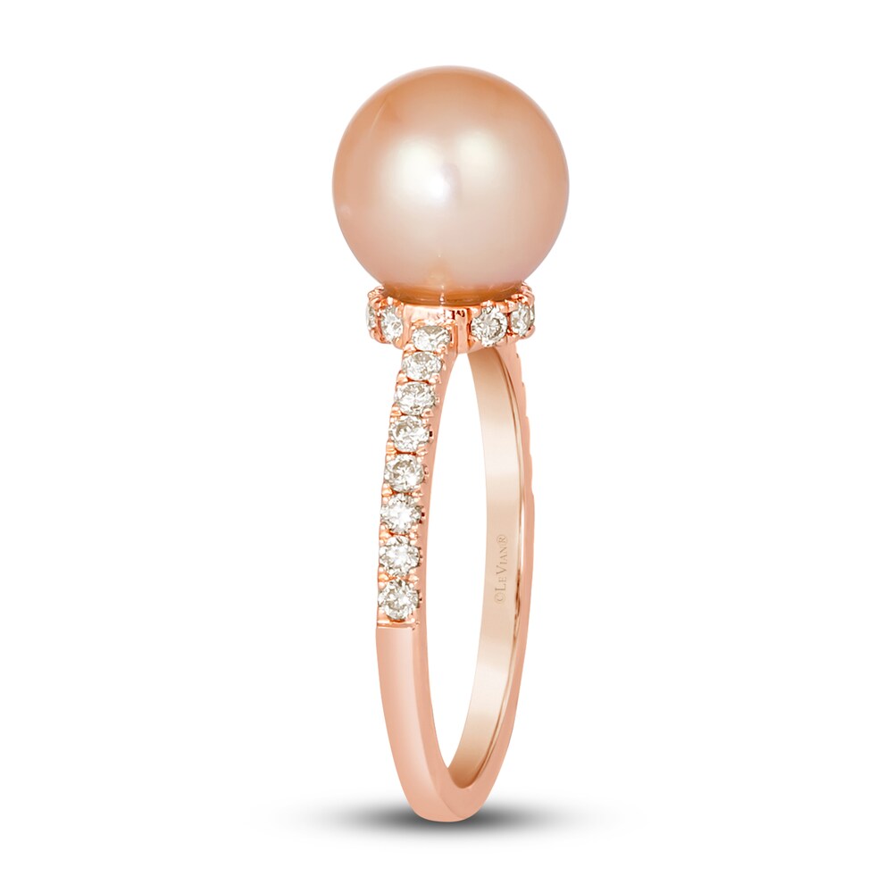 Le Vian Cultured Freshwater Pearl Ring 1/3 ct tw Diamonds 14K Strawberry Gold k48eJaJD