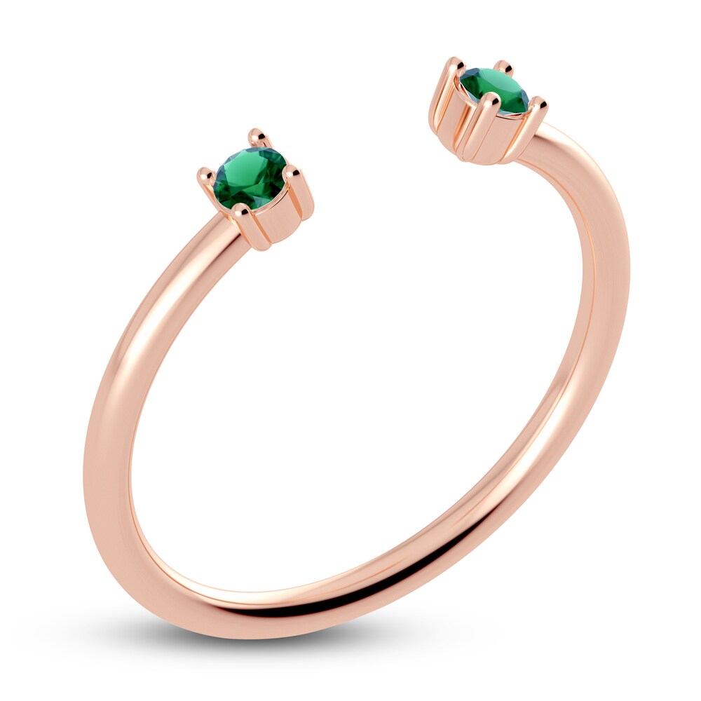 Juliette Maison Natural Emerald Cuff Ring 10K Rose Gold k5CtfMCZ