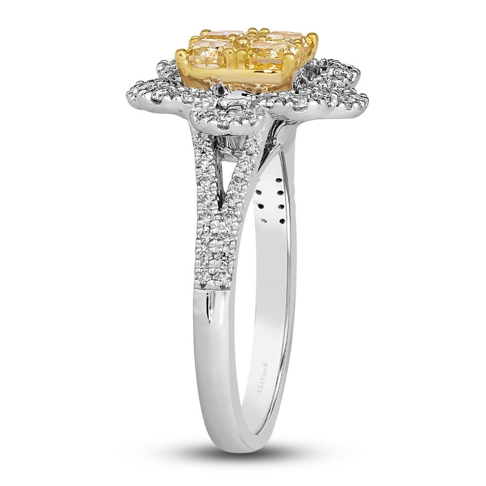 Le Vian Sunny Yellow Diamond Ring 1-3/4 ct tw Round 14K Two-Tone Gold kDVD8PWa