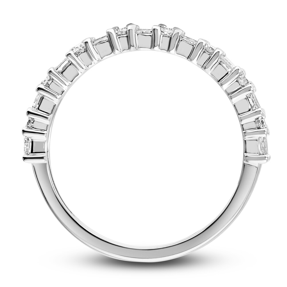 Diamond Anniversary Band 1 ct tw Baguette/Round 14K White Gold kEdoSWhe