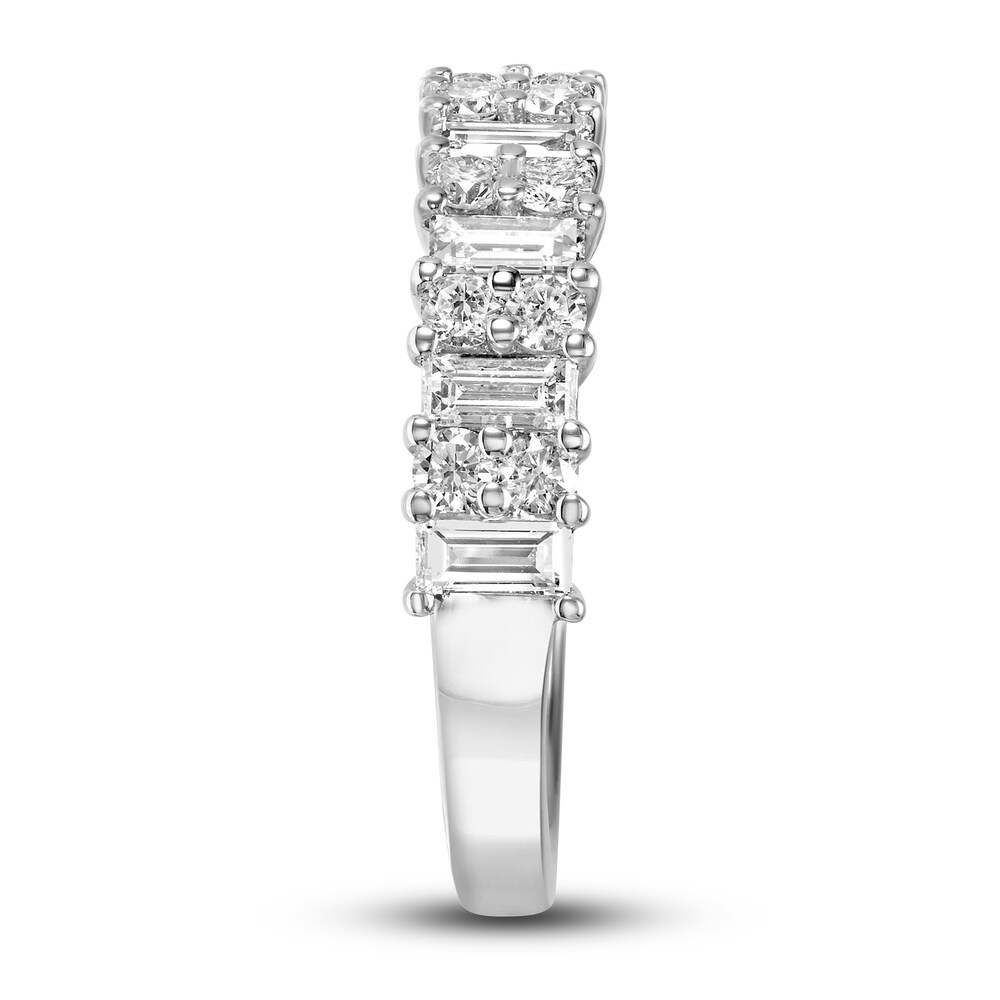 Diamond Anniversary Band 1 ct tw Baguette/Round 14K White Gold kEdoSWhe