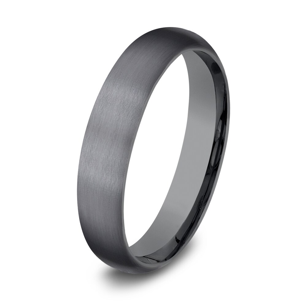 Men\'s Satin Wedding Band Dark Tantalum 4.0mm kOnfO6vw