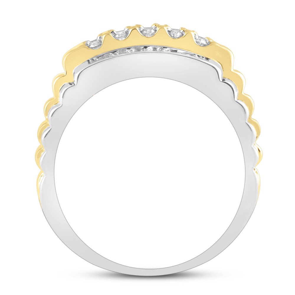 Diamond Wedding Band 1/2 ct tw Round 10K Two-Tone Gold kTyCtZzc