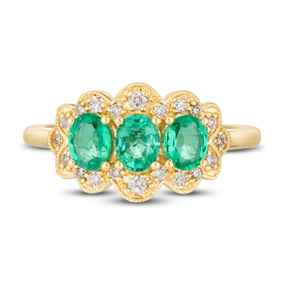 Le Vian Natural Emerald Ring 1/6 ct tw Diamonds 14K Honey Gold kVGIyGLm