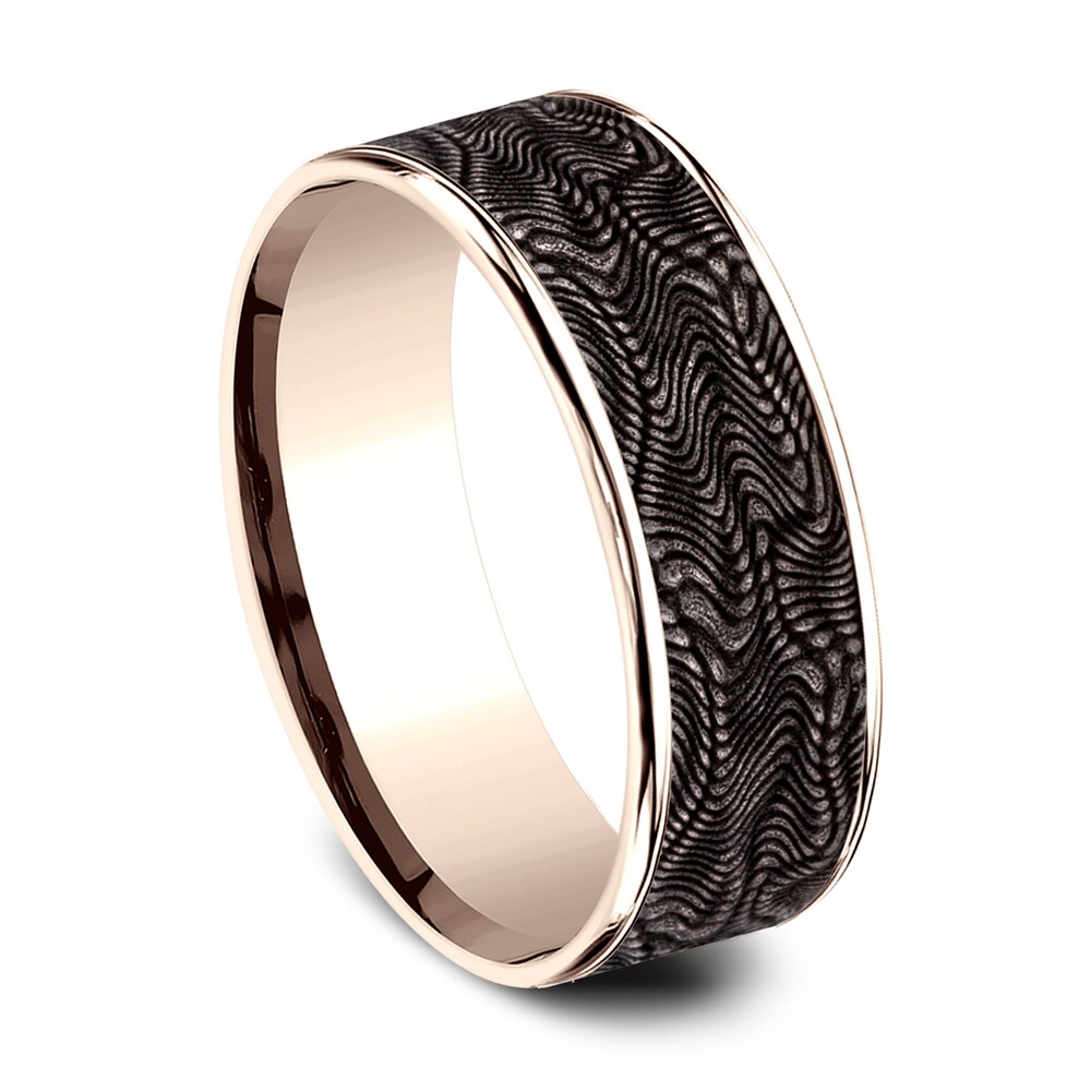 Wedding Band Titanium/14K Rose Gold 7.5mm kWvHUe9A