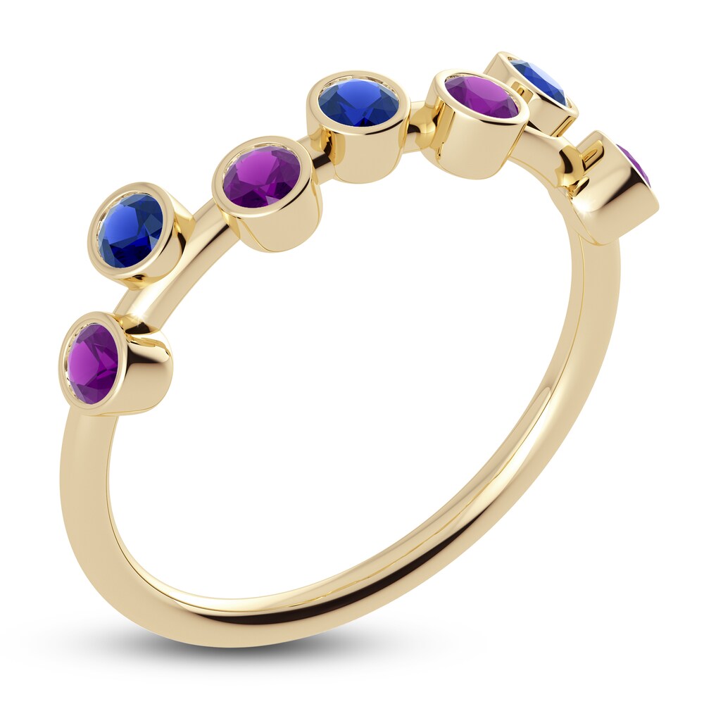 Juliette Maison Natural Blue Sapphire & Natural Amethyst Ring 10K Yellow Gold kcXiDcKq