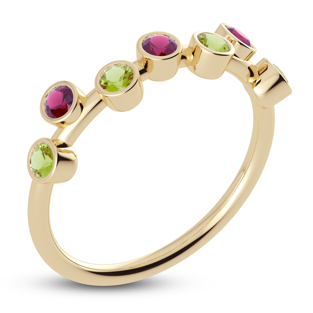 Juliette Maison Natural Peridot & Natural Rhodolite Garnet Ring 10K Yellow Gold ko7XFMGh