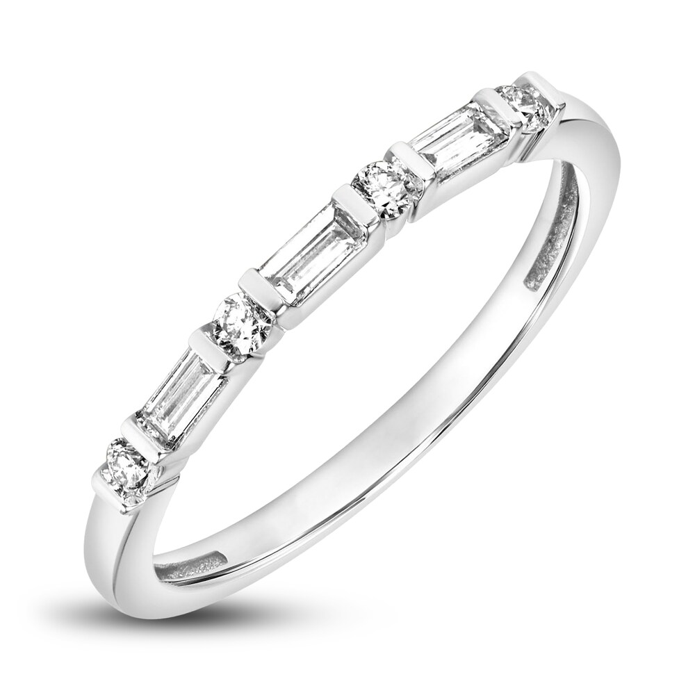 Diamond Anniversary Band 1/5 ct tw Baguette/Round 14K White Gold kpuXr2Ku