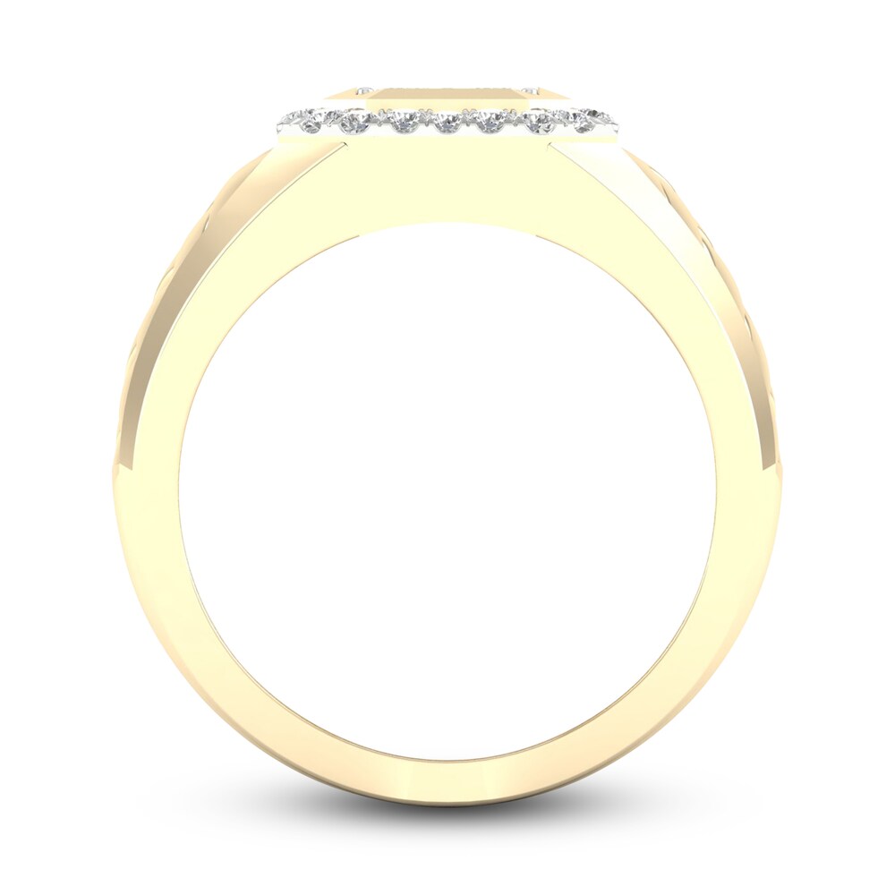 Men\'s Diamond Ring 1 ct tw Princess/Round 10K Yellow Gold kxCqJuHH