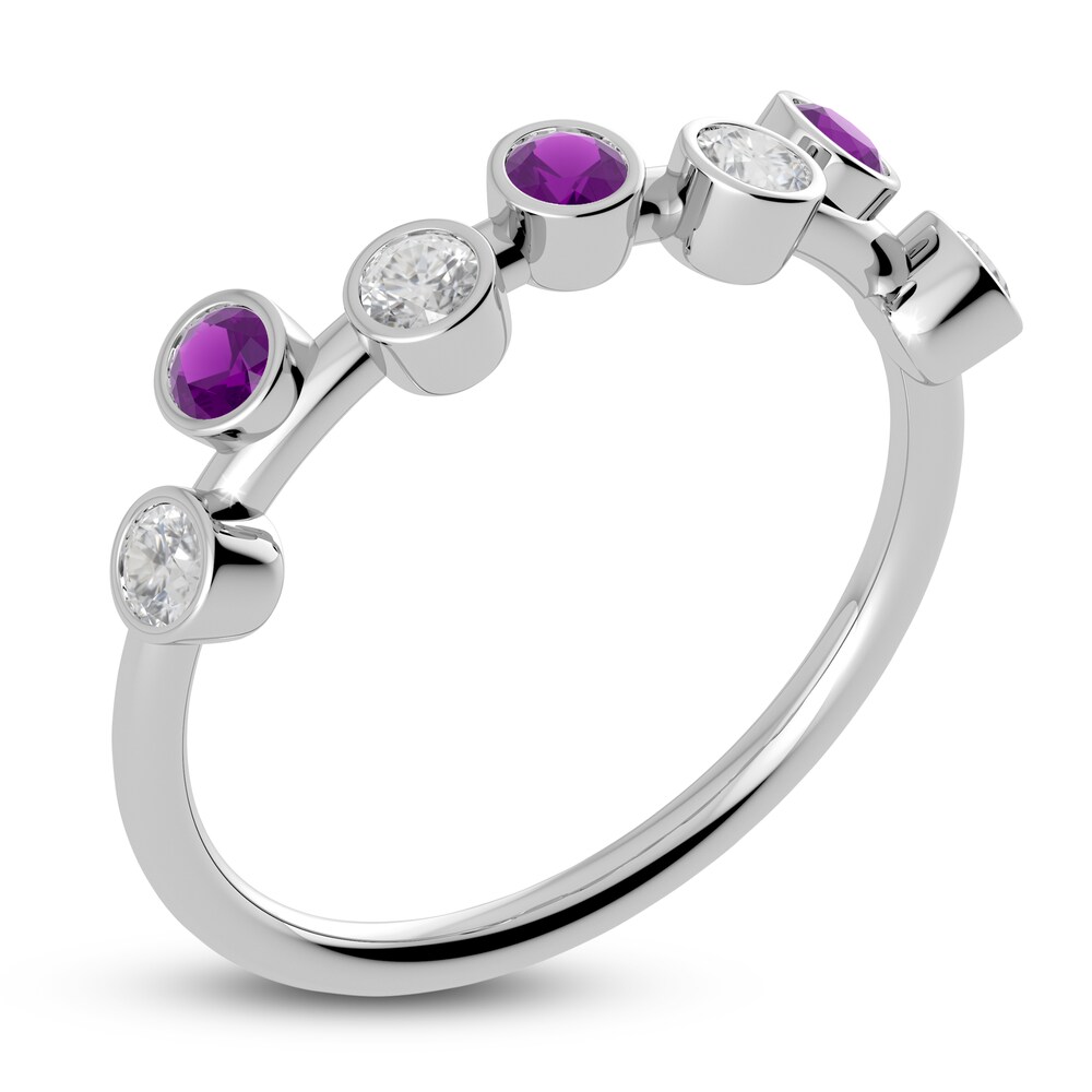 Juliette Maison Natural Amethyst & Natural White Sapphire Ring 10K White Gold kzIX4GGc