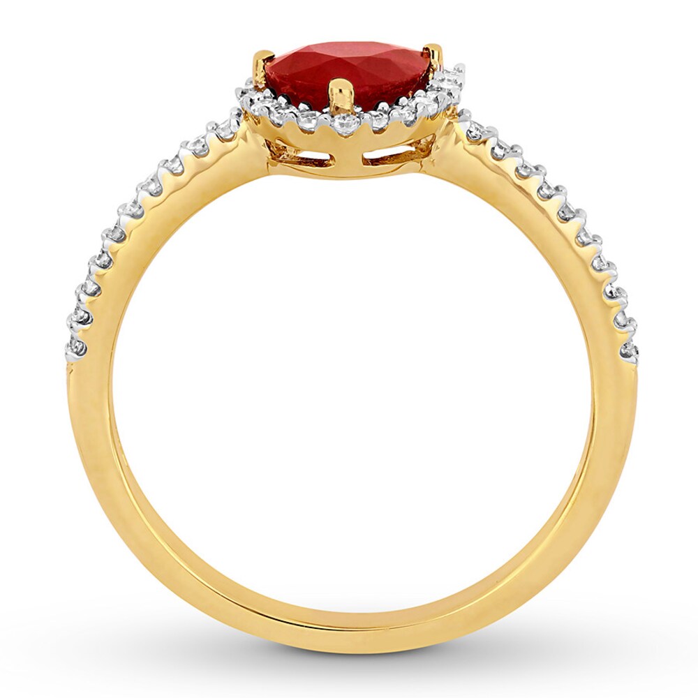 Natural Ruby Ring 1/5 ct tw Diamonds 14K Yellow Gold kzOIxQL0