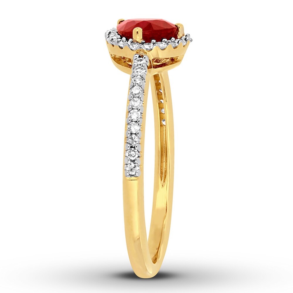 Natural Ruby Ring 1/5 ct tw Diamonds 14K Yellow Gold kzOIxQL0