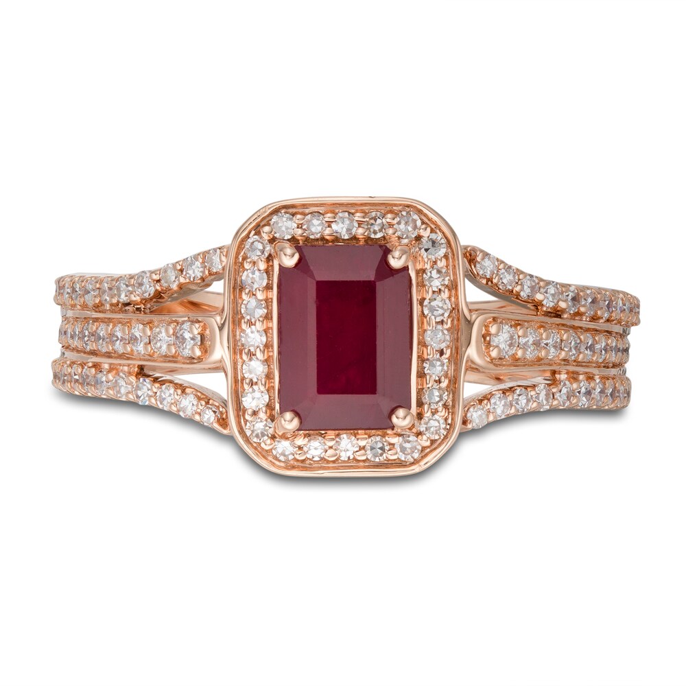 LALI Jewels Natural Ruby Ring 3/8 ct tw Diamonds 14K Rose Gold lERf2r22