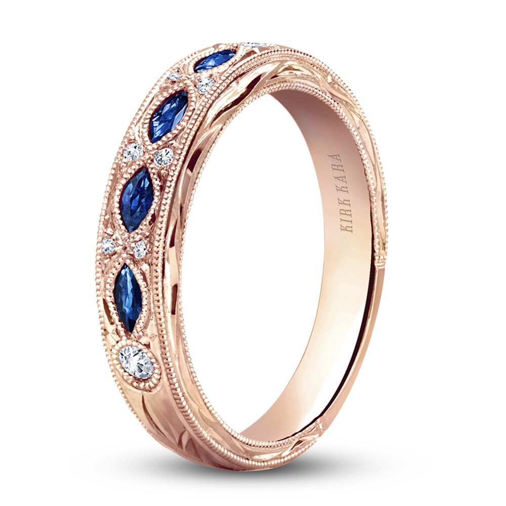 Kirk Kara Natural Blue Sapphire Anniversary Band 1/20 ct tw 14K Rose Gold lG4BDEU8