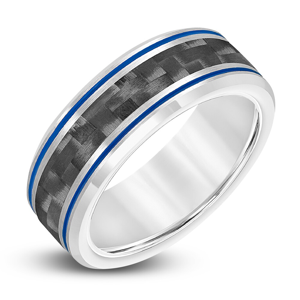 Men\'s Wedding Band Carbon Fiber/Tungsten 8.0mm lTuv1PiA