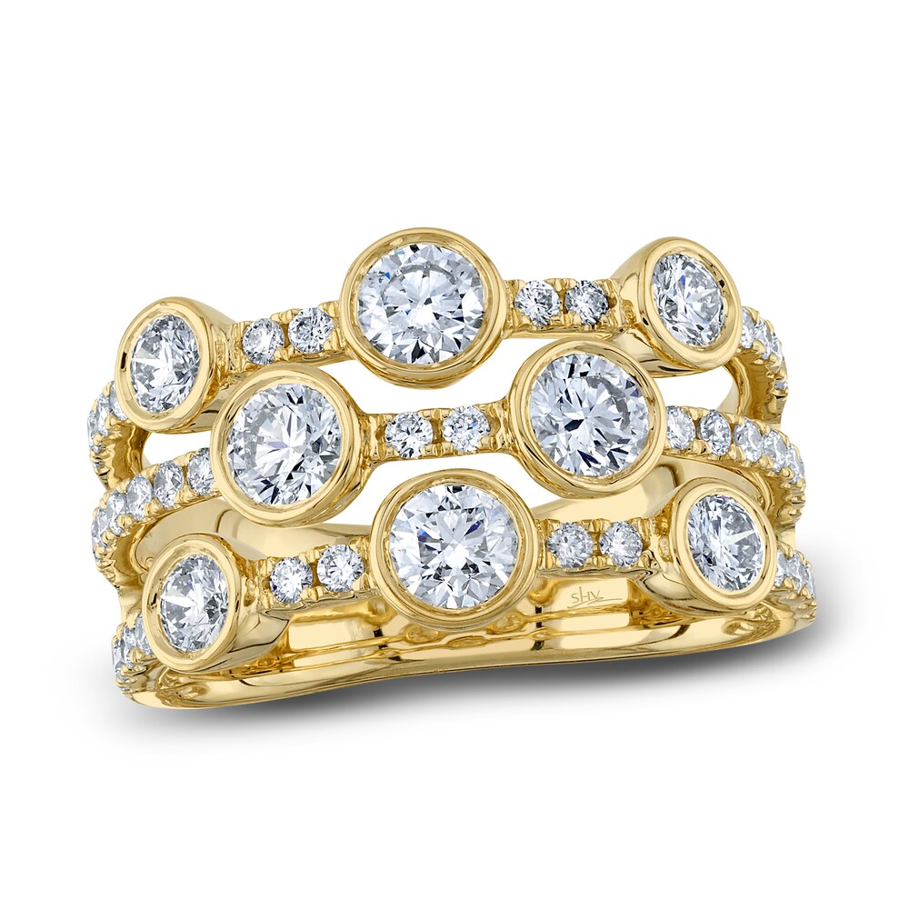 Shy Creation Diamond Ring 1-1/2 ct tw Round 14K Yellow Gold SC55008500 la4724cN