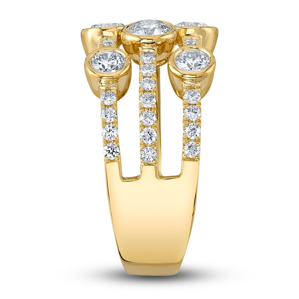 Shy Creation Diamond Ring 1-1/2 ct tw Round 14K Yellow Gold SC55008500 la4724cN