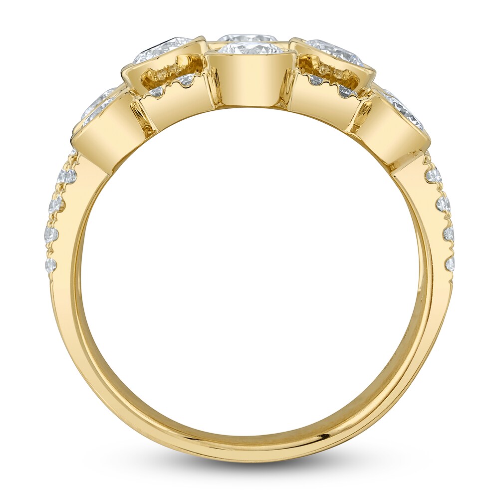 Shy Creation Diamond Ring 1-1/2 ct tw Round 14K Yellow Gold SC55008500 la4724cN