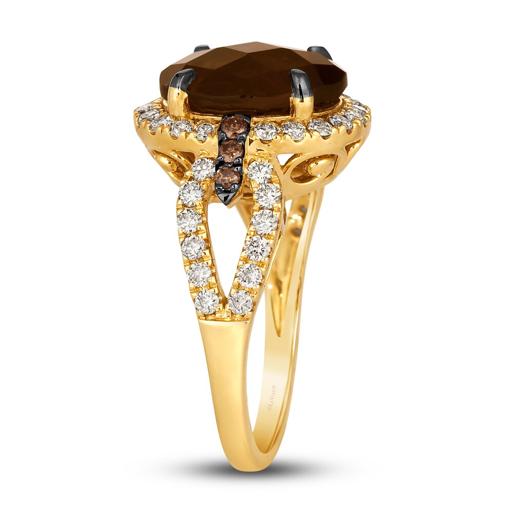 Le Vian Natural Chocolate Quartz Ring 7/8 ct tw Round 14K Honey Gold lbVgFDGk