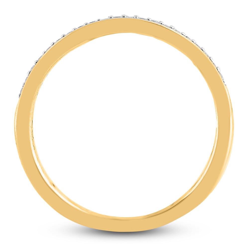 Diamond Wedding Band 1/10 ct tw Round 14K Yellow Gold lgLLDH1f