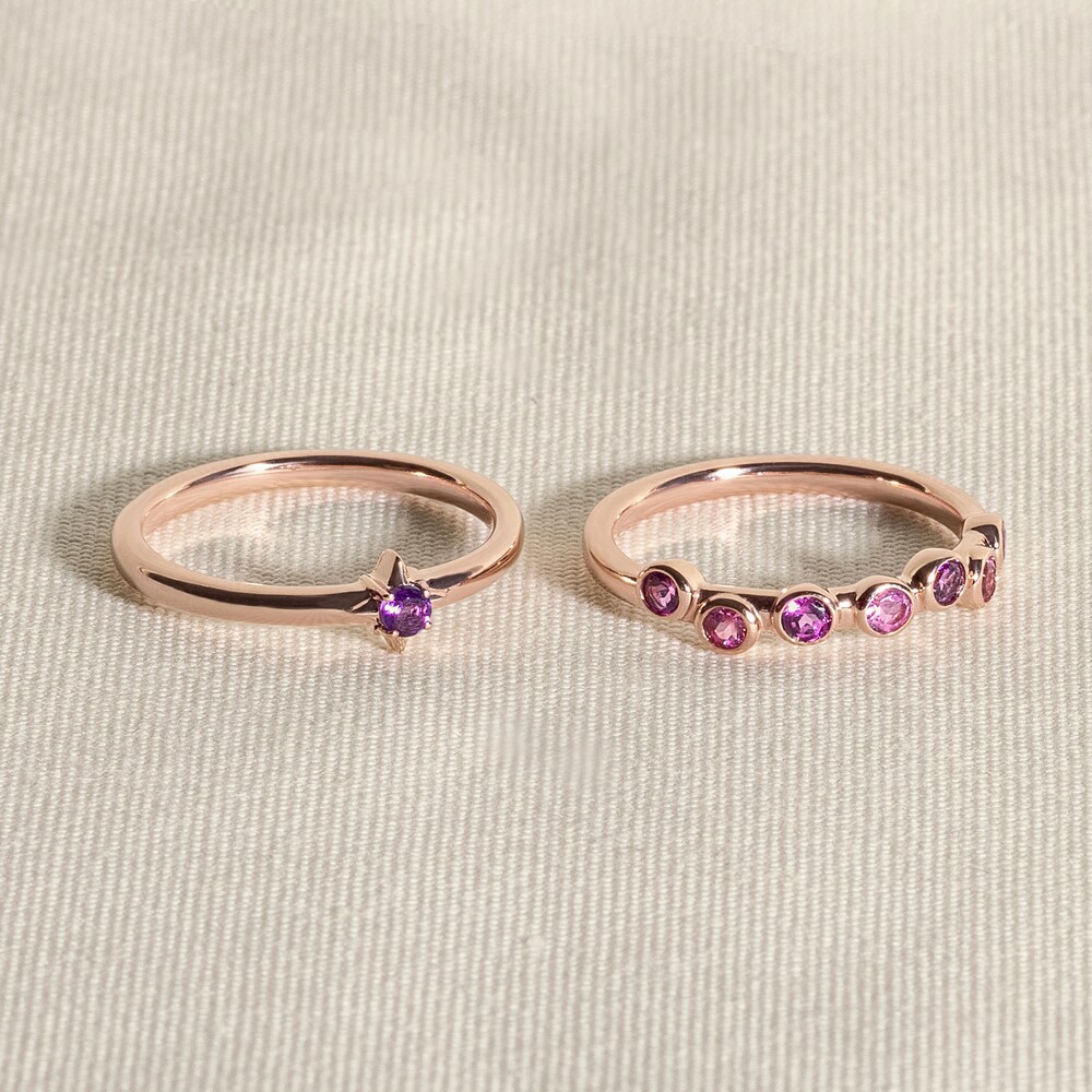 Juliette Maison Natural Amethyst & Natural Rhodolite Garnet Ring 10K Rose Gold lxeLcJ90