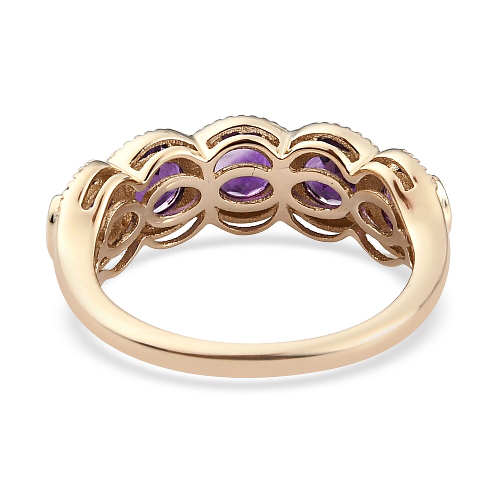 Natural African Amethyst Anniversary Ring 14K Yellow Gold lzVgEplv