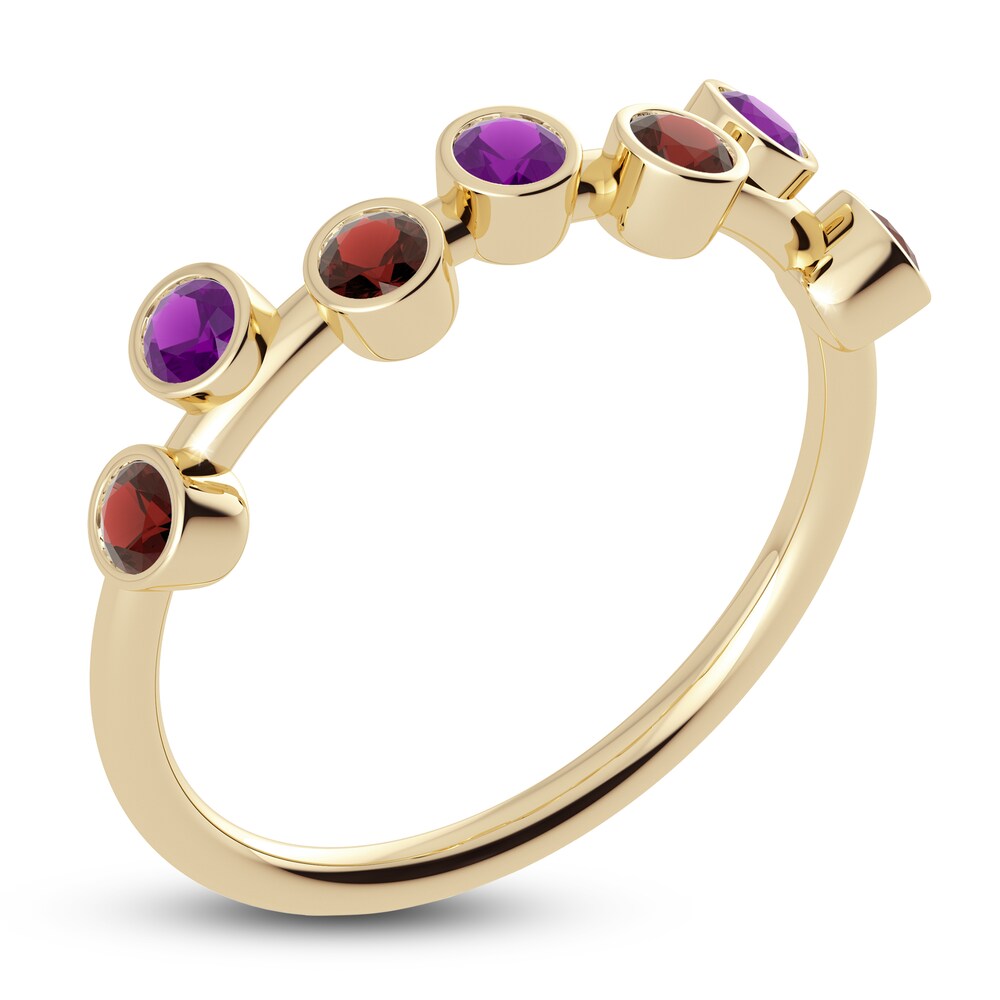 Juliette Maison Natural Garnet & Natural Amethyst Ring 10K Yellow Gold m1Pcew2j