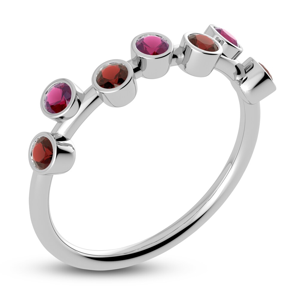 Juliette Maison Natural Garnet & Natural Rhodolite Garnet Ring 10K White Gold m48EsgG2