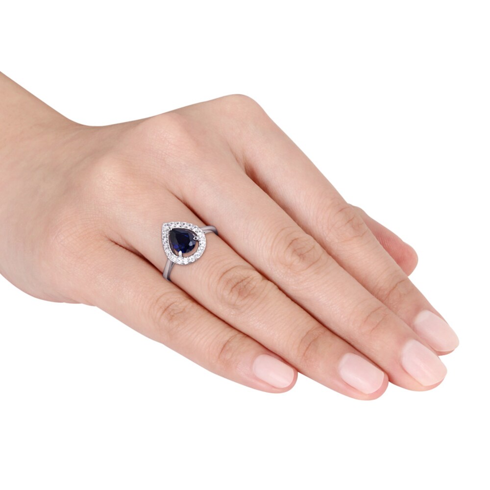 Lab-Created Sapphire Ring Sterling Silver m5d9oL0K