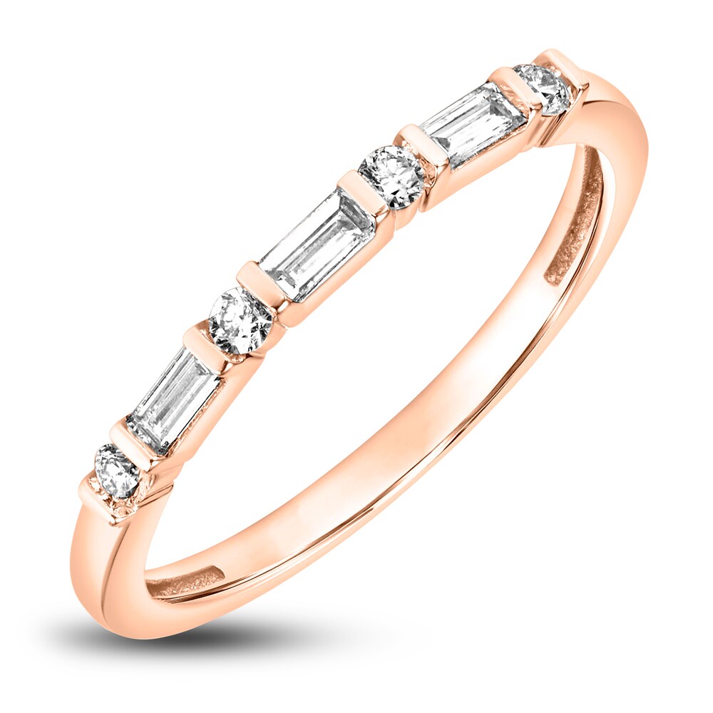 Diamond Anniversary Band 1/5 ct tw Baguette/Round 14K Rose Gold m8VYE24h