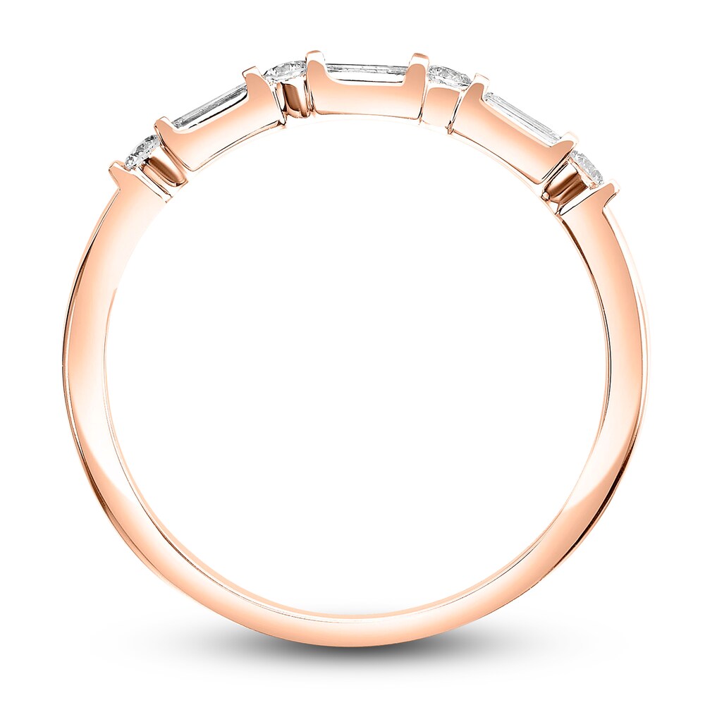 Diamond Anniversary Band 1/5 ct tw Baguette/Round 14K Rose Gold m8VYE24h