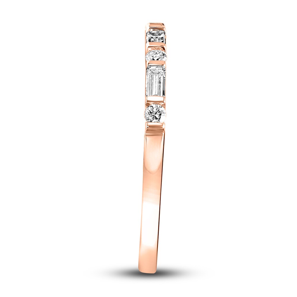 Diamond Anniversary Band 1/5 ct tw Baguette/Round 14K Rose Gold m8VYE24h