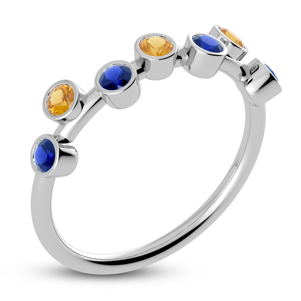 Juliette Maison Natural Blue Sapphire & Natural Citrine Ring 10K White Gold mA0RBAg3