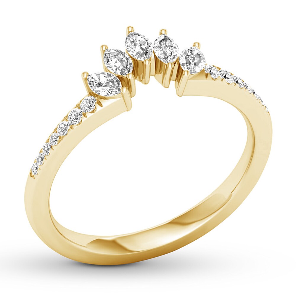 Diamond Contour Ring 1/3 ct tw Marquise/Round 14K Yellow Gold mFTnqH5v