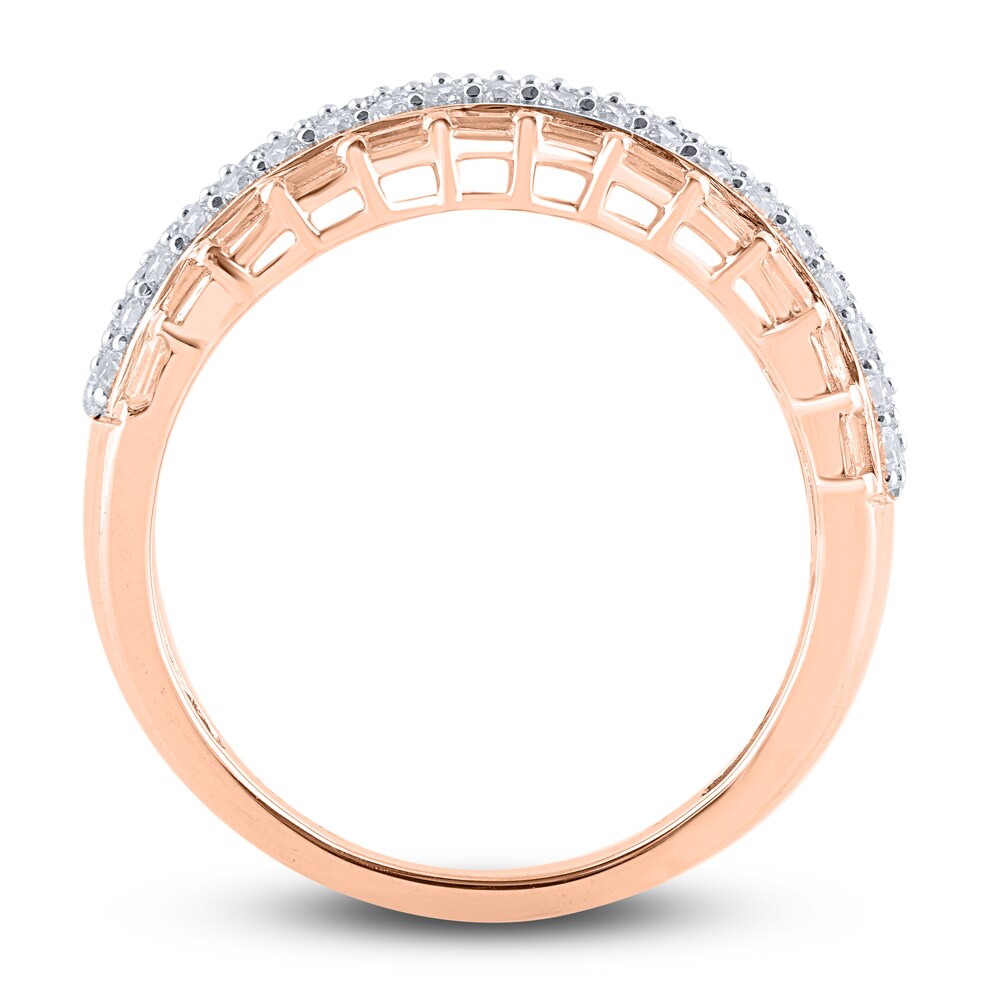 Diamond Anniversary Band 1 ct tw Round/Baguette 14K Rose Gold mFrO73Fj