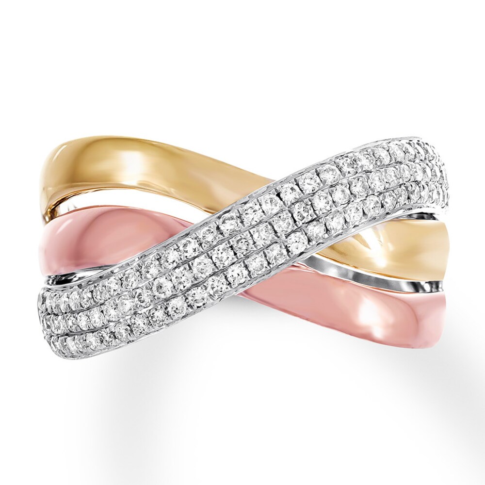Diamond Ring 3/8 ct tw 14K Tri-Color Gold mLmtCmIZ