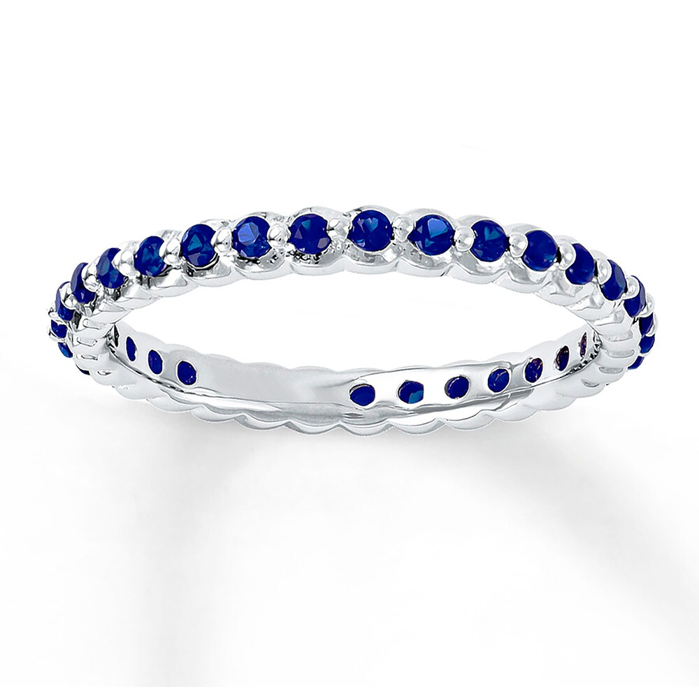 Stackable Ring Lab-Created Sapphires Sterling Silver mR7nEbLH