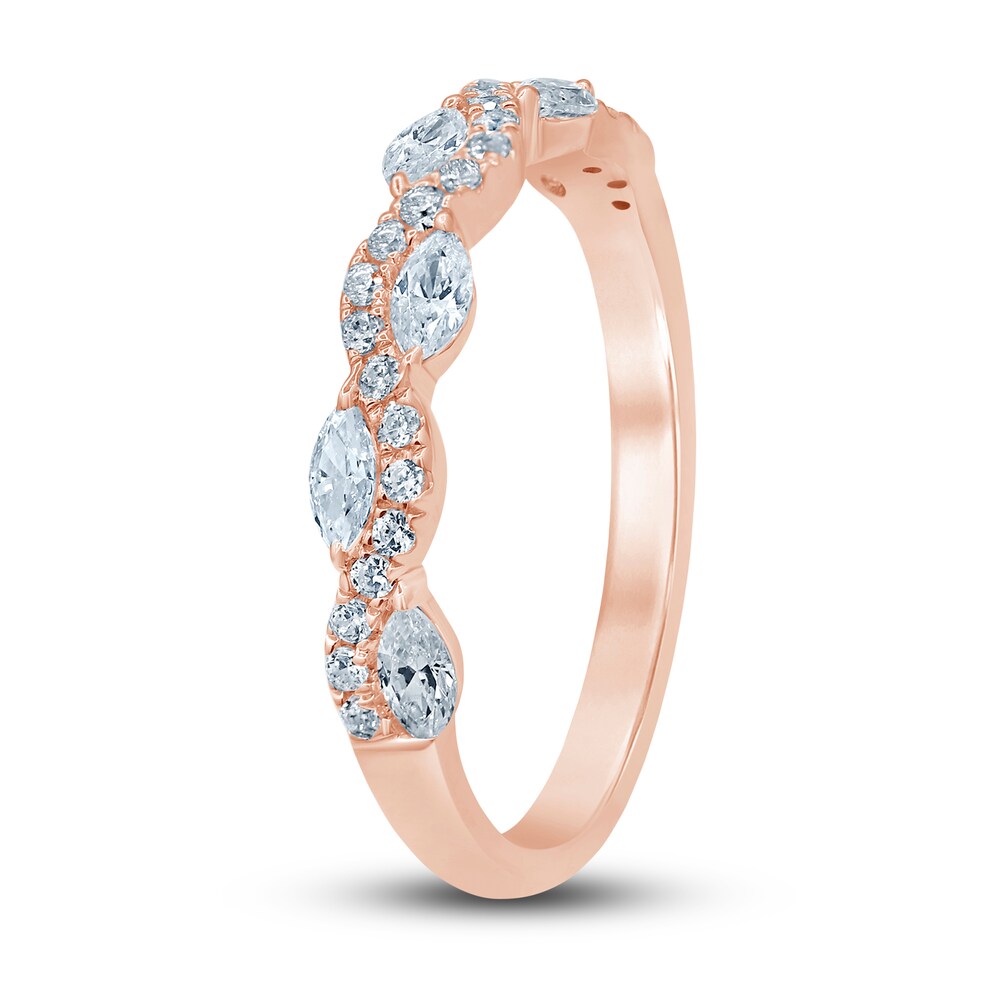 Diamond Anniversary Band 1/2 ct tw Marquise/Round 14K Rose Gold mnbrgXFc