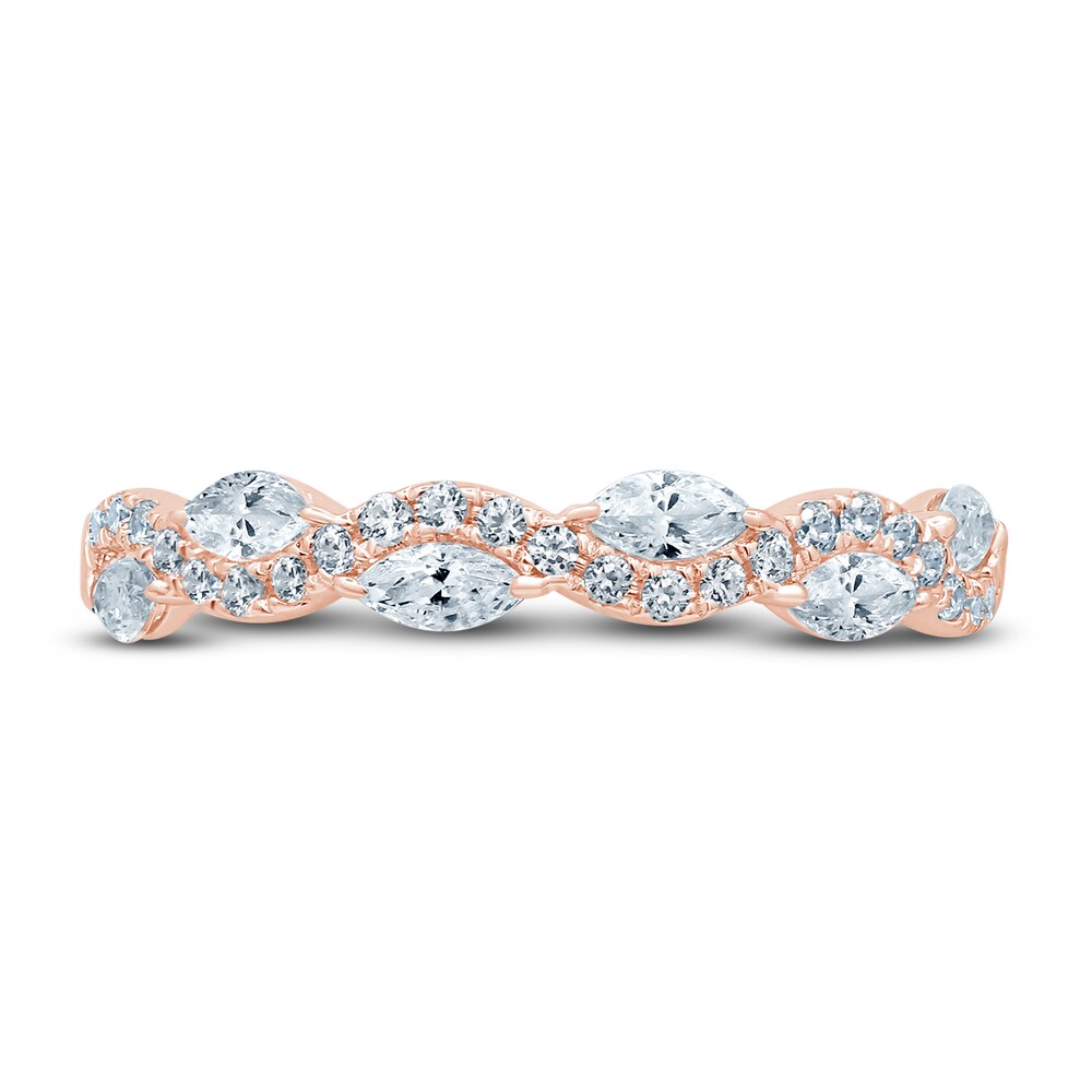 Diamond Anniversary Band 1/2 ct tw Marquise/Round 14K Rose Gold mnbrgXFc