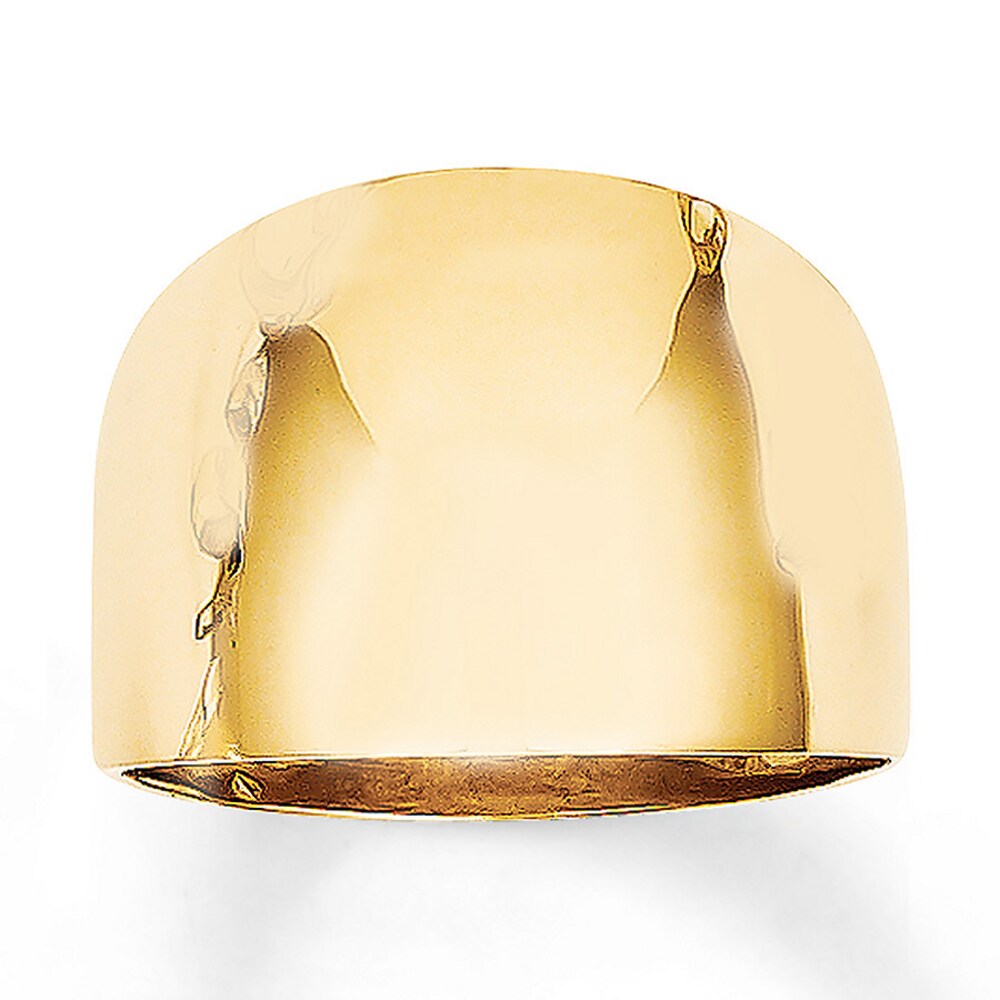 Wide Dome Ring 14K Yellow Gold mniVBl2c [mniVBl2c]