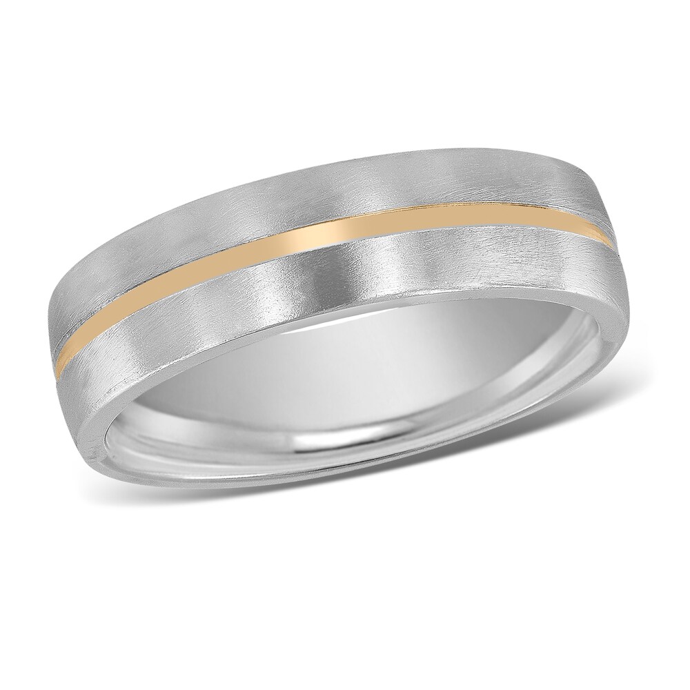 Men\'s Wedding Band 14K Two-Tone Gold 6mm mtaS4ZKH [mtaS4ZKH]