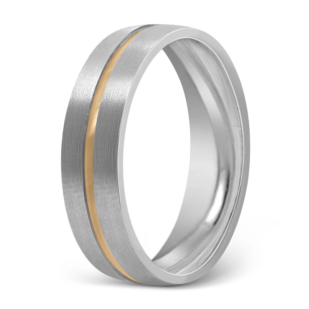 Men\'s Wedding Band 14K Two-Tone Gold 6mm mtaS4ZKH