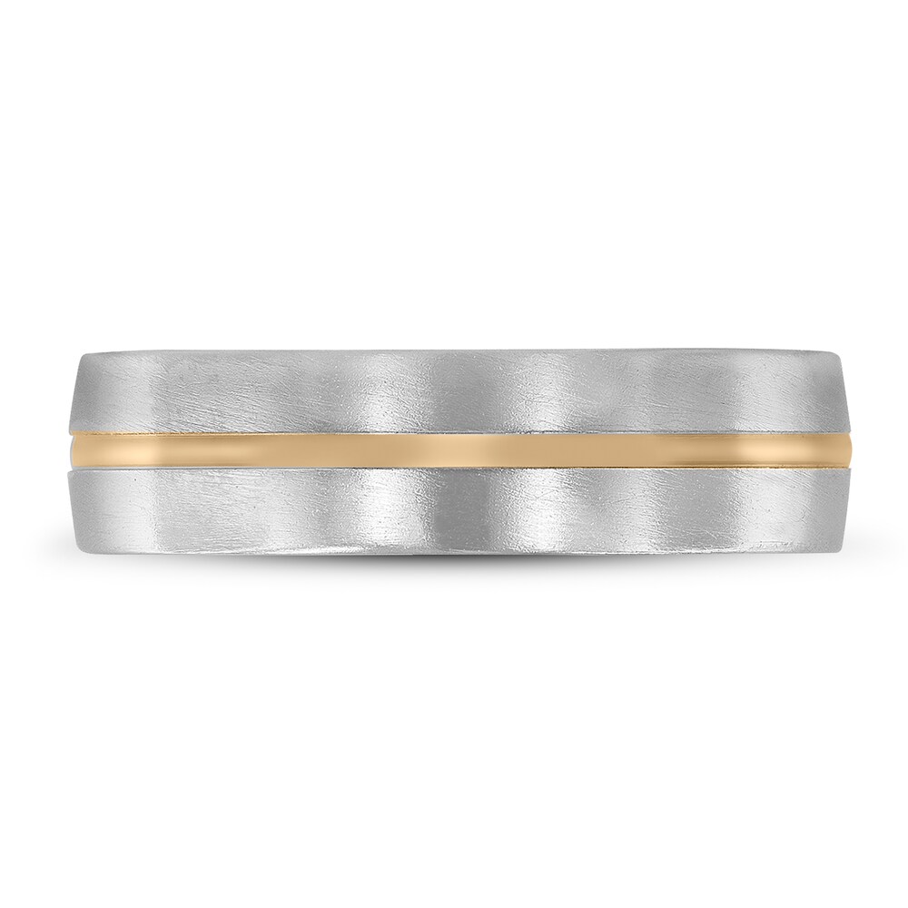 Men\'s Wedding Band 14K Two-Tone Gold 6mm mtaS4ZKH