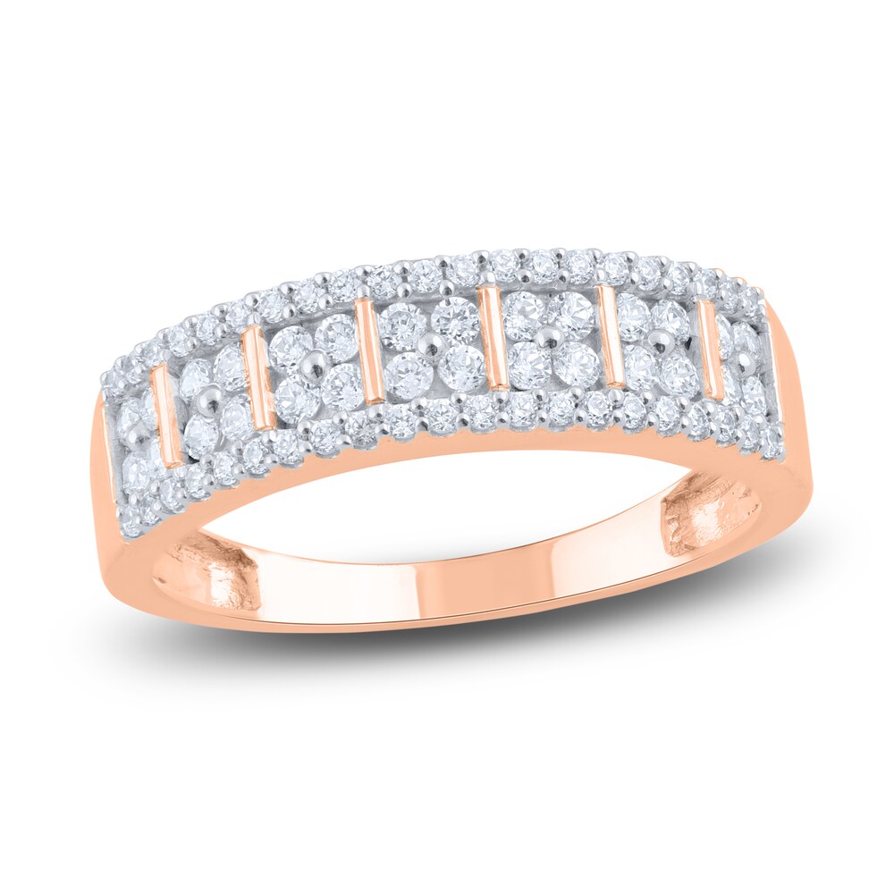 Diamond Bar Anniversary Band 1/2 ct tw Round 14K Rose Gold mzG9oRTL